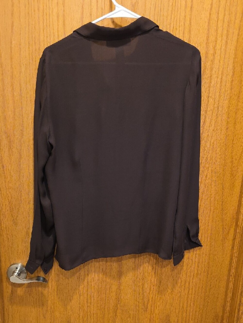 Jones New York Brown Long-Sleeve Button Front Shirt with Chest Pockets - Picture 4 of 4